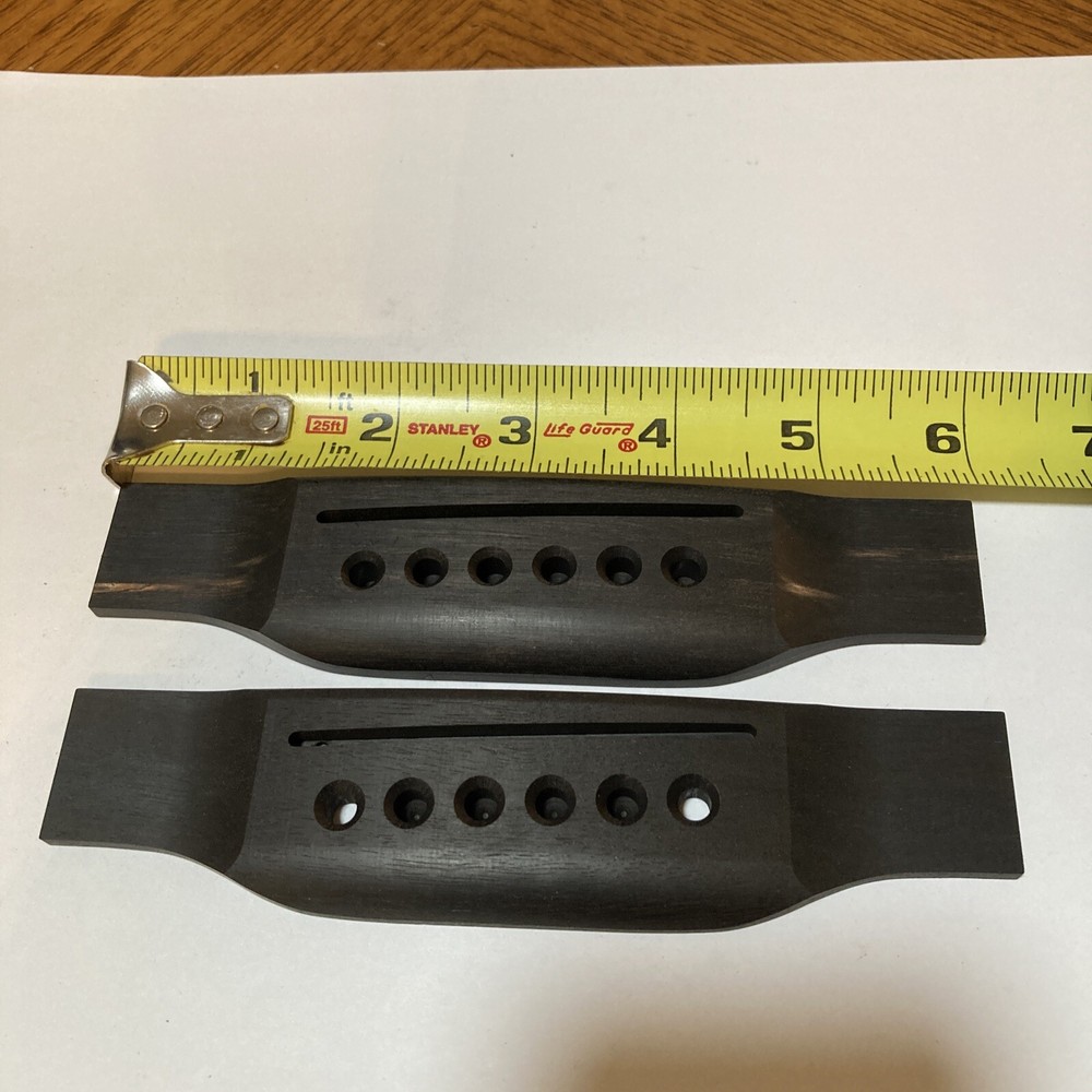 2 New  Martin  Solid Ebony Acoustic Guitar Bridges 2  3/16th Inch String Spacing