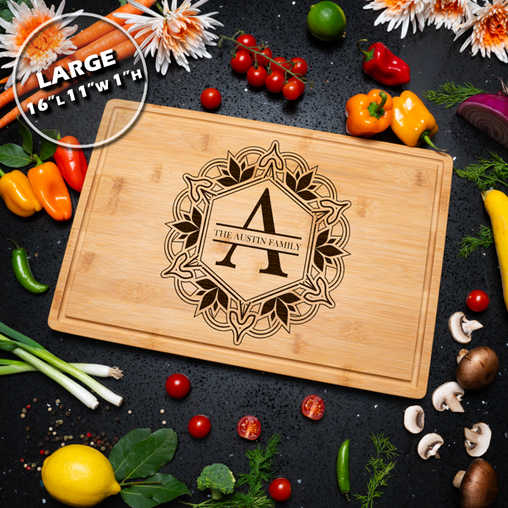 Custom Bamboo Cutting Board Personalized Charcuterie Board Engraved Wedding Gift