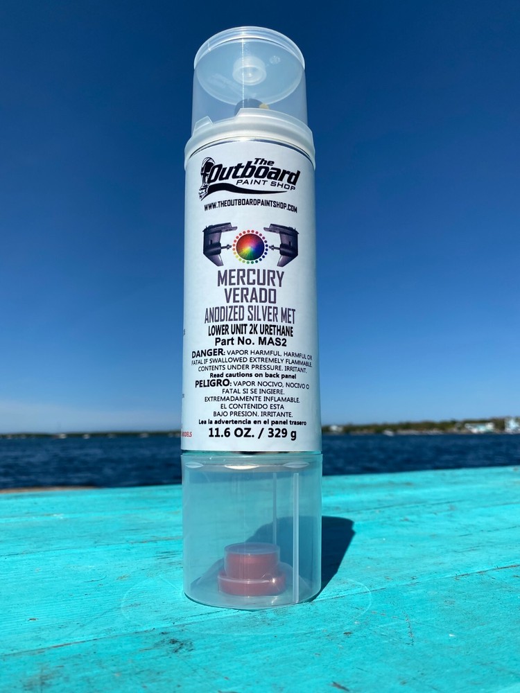 Mercury Verado Anodized Silver Metallic Spray Can Paint System 