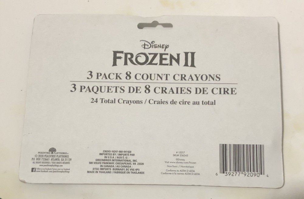 Frozen II Crayons 3 Pack Toy T2