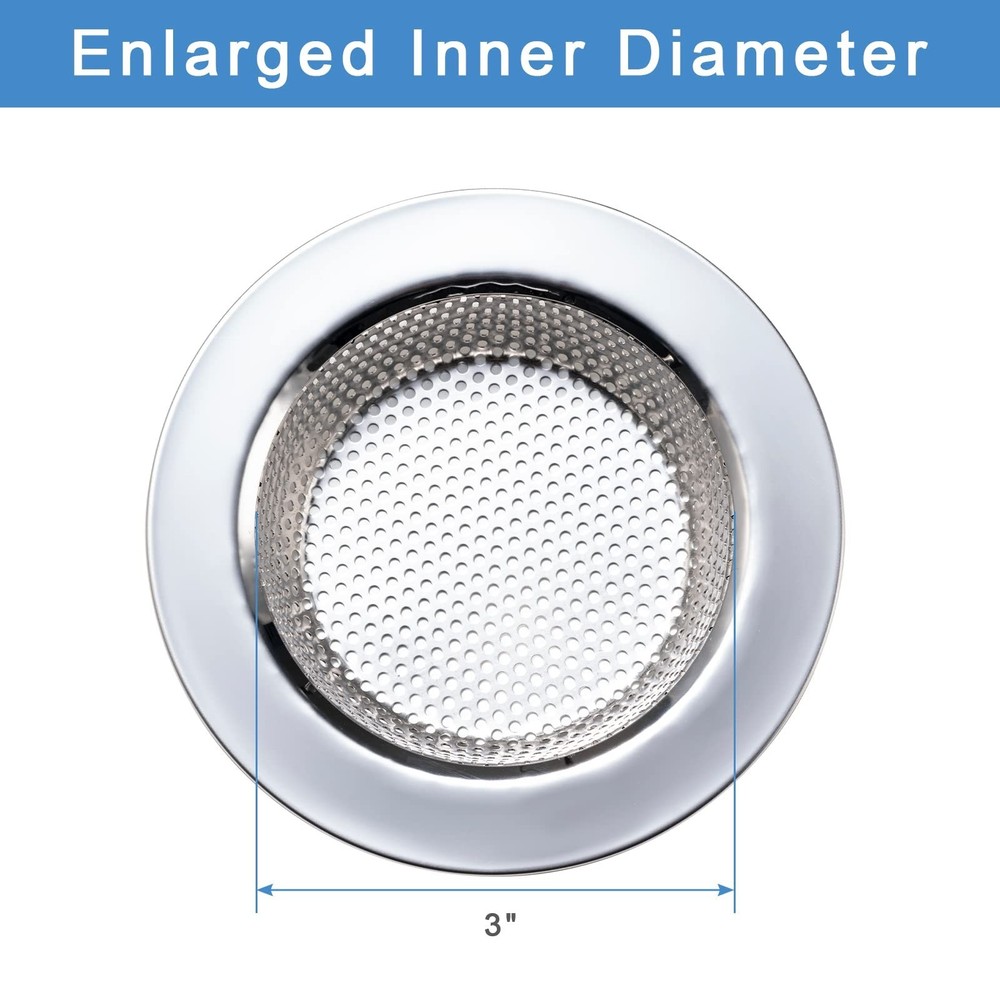 2 Pcs Sink Strainer for Most Kitchen Sink Drain Basket, Upgraded Double-Layer...