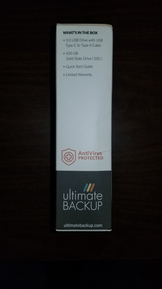 Ultimate Backup Solid State Drive 500GB SSD with Anivirus Protection