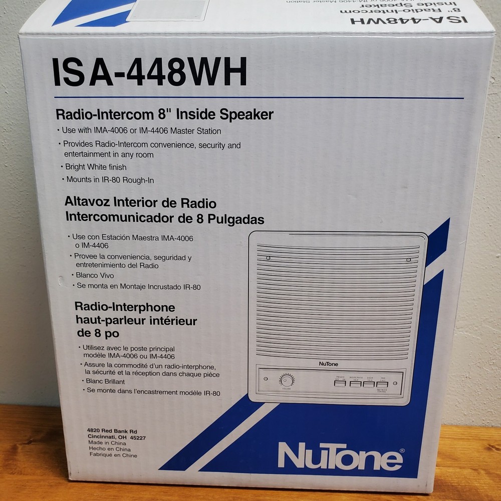 Nutone ISA-448WH Radio intercom 8" Inside Speaker White open box