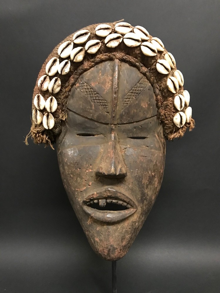 AFRICAN ART DAN MASK WITH STAND