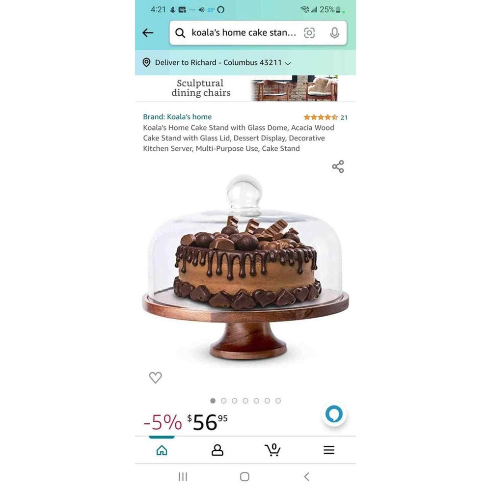 Koala's Home Cake Stand with Glass Dome.