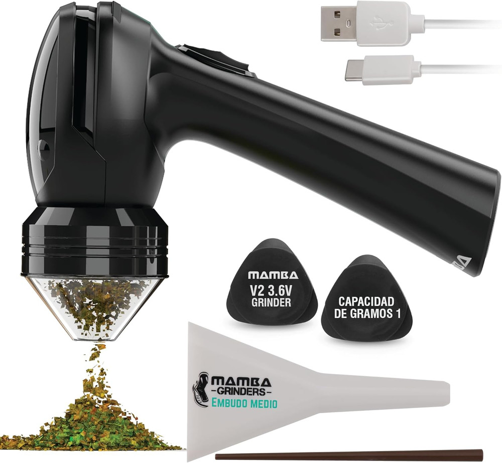 1g Original  Black Electric Portable Herb Grinder- USB Powered Essential Kitchen