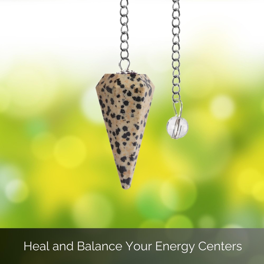 Dalmatian Jasper Pendulum Crystal, Faceted Pendulum Divination Tools, Dowsing Pe