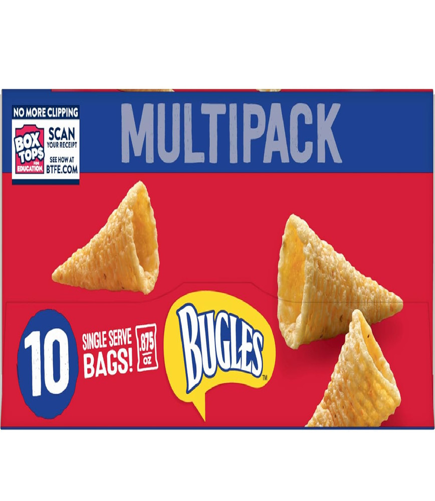 Bugles Original Crispy Corn Snacks, Snack Bags Multipack, 10 Ct, 8.75 oz