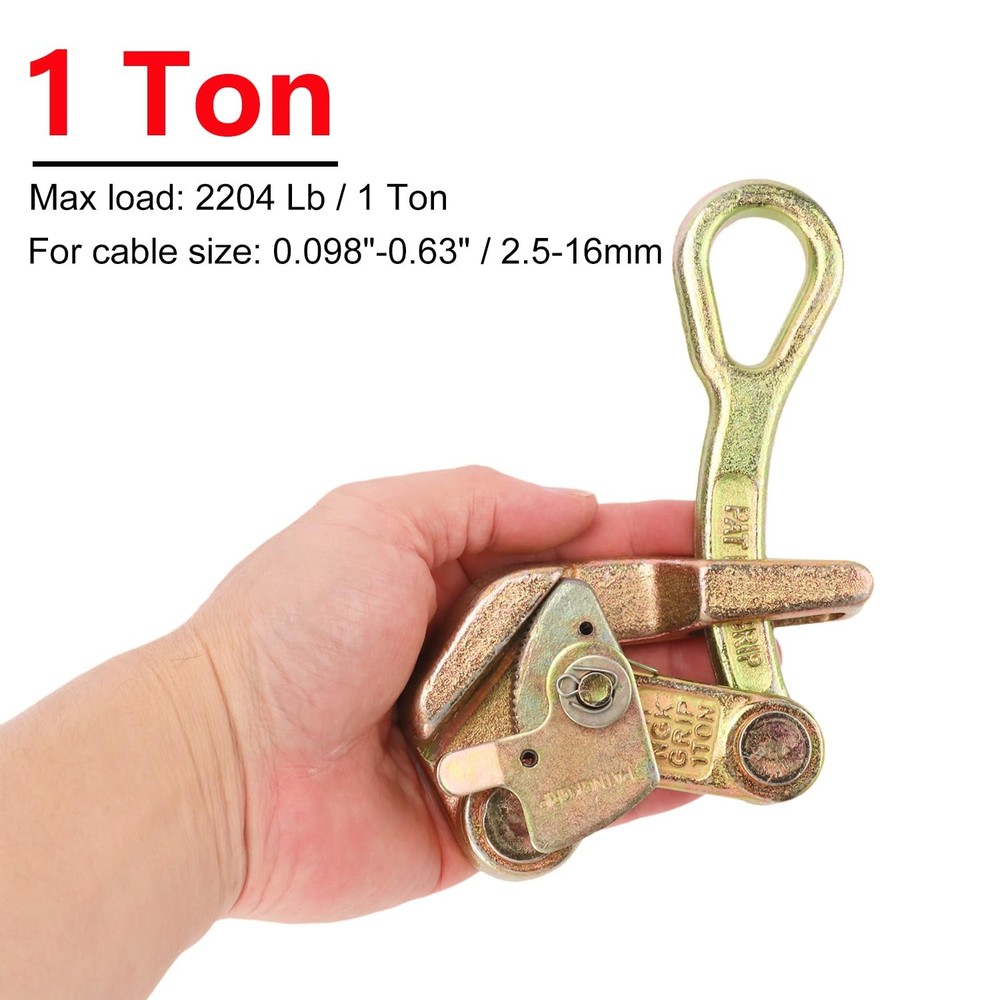 2 Pack 1T Cable Grip, 2204 lbs Wire Gripper, Wire Rope Tightener, Cable Pulli...