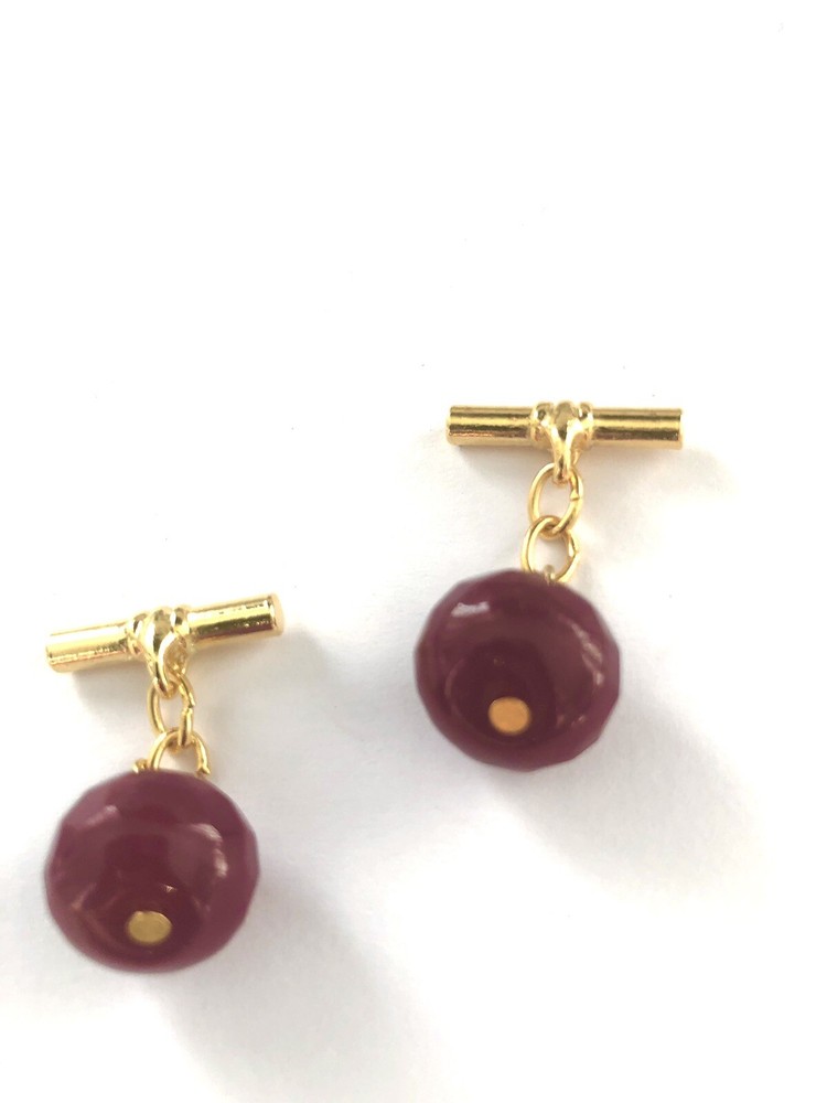 Ruby cufflinks chain link