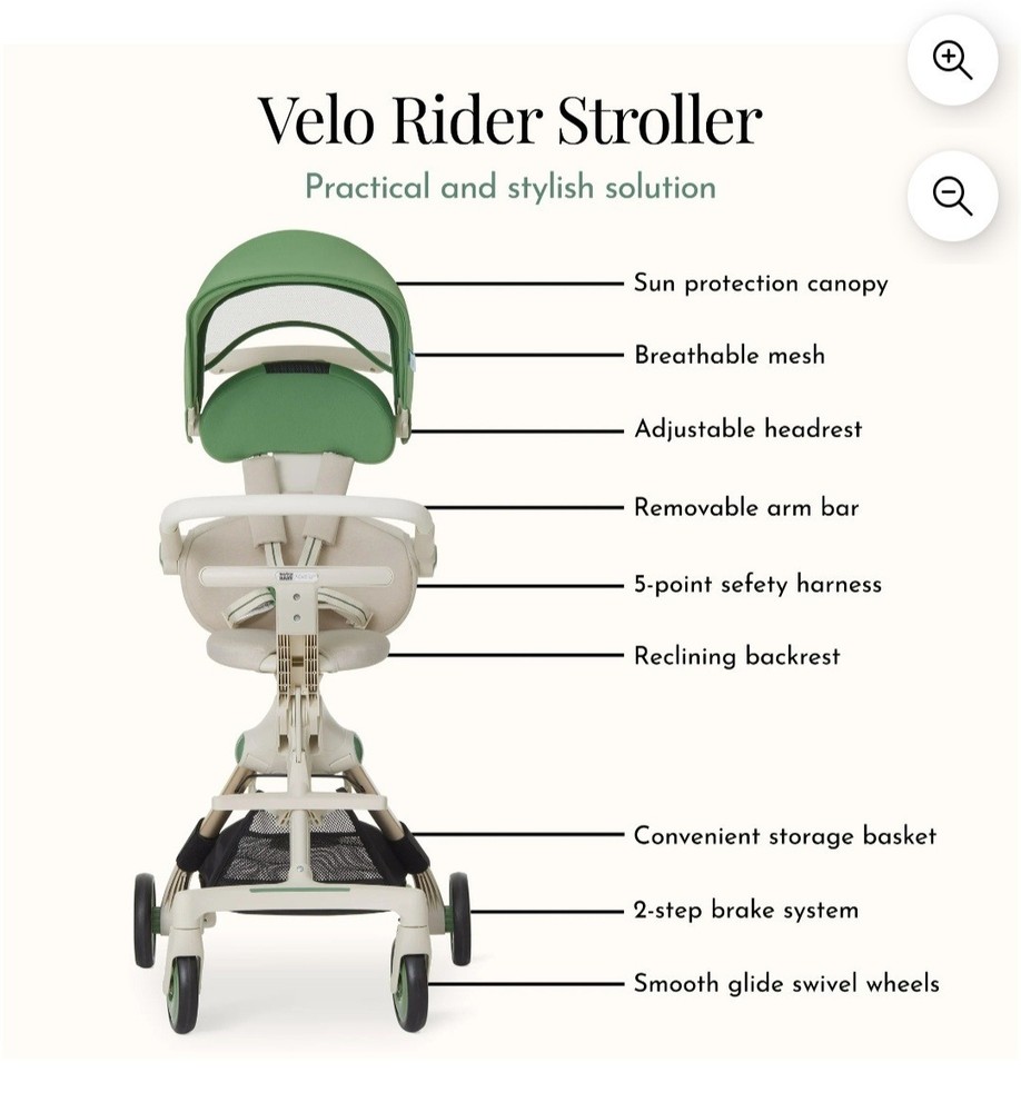 Evolur Velo Rider Stroller, Caviar