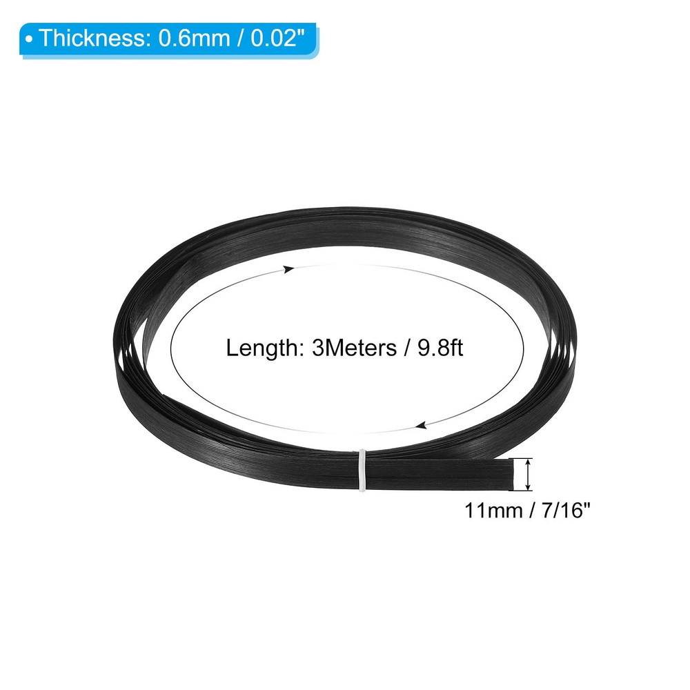 Bamboo Weaving Strips 7/16" x 10Ft 7 Pack Thin Flat Black