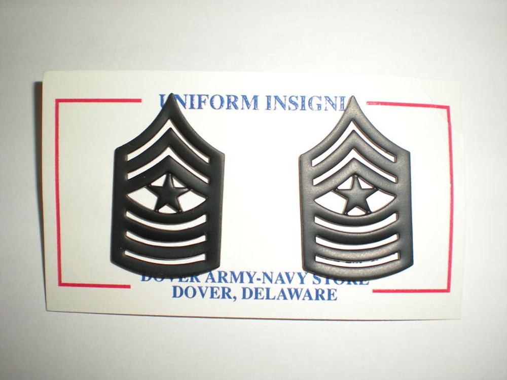 USMC SERGEANT MAJOR SUBDUED METAL COLLAR RANK- 1 PAIR