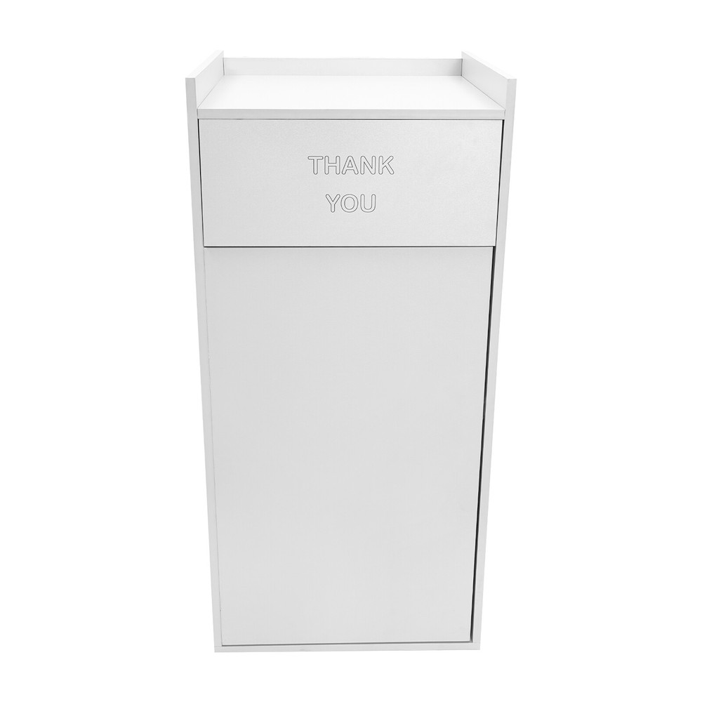 Commercial Trash Can Rectangular Trash Can Cabinet Trash Can 46x22x22 in Silver