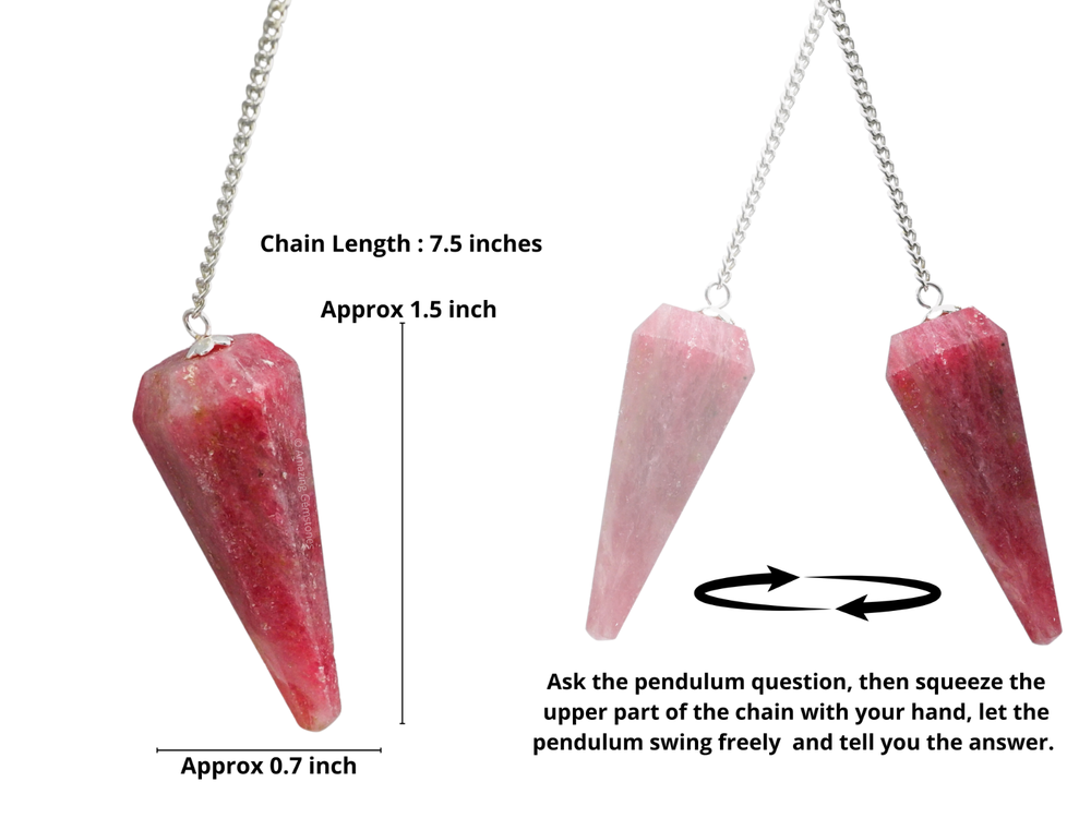 Rhodonite Dowsing Crystal Pendulum