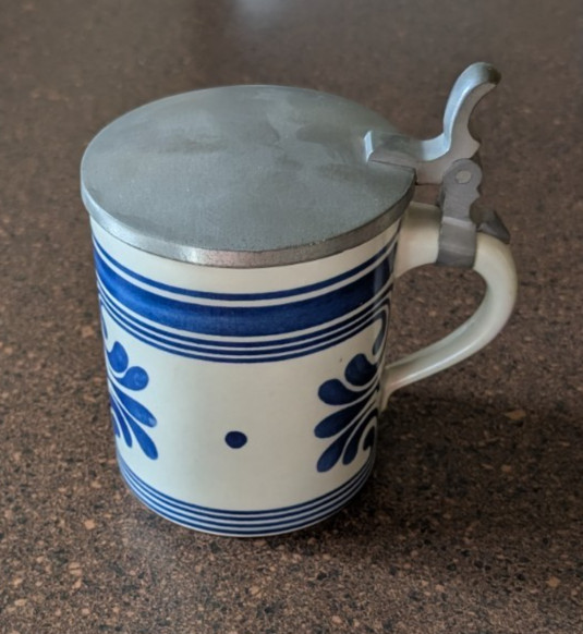 Rosenthal Studio Line Pottery Stein with Pewter Lid