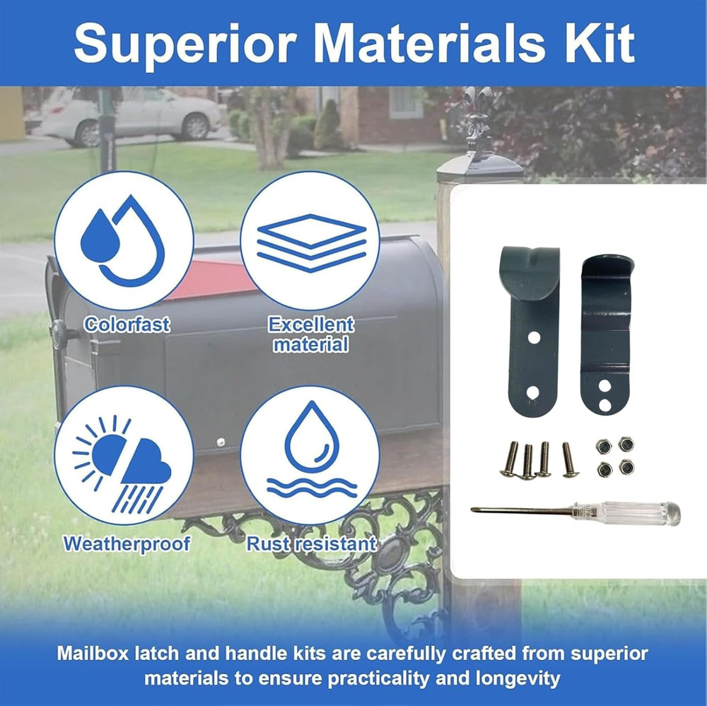 Thickened Mailbox Latch and Handle Kit,Mailbox Latch Replacement Kit,Secure Repl