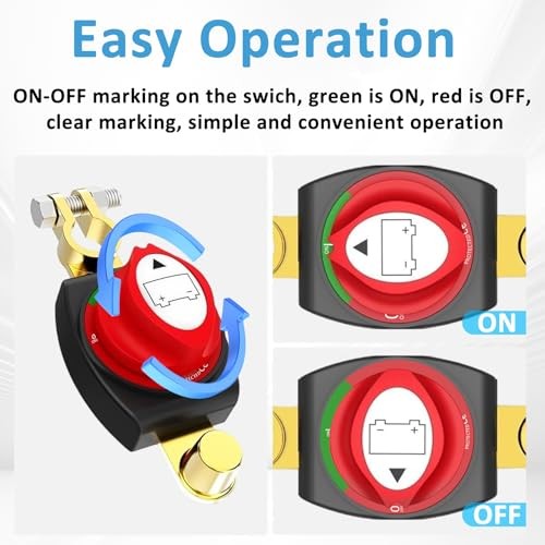 Battery Disconnect Switch, 12-48VBattery Cutoff MasterSwitch Disconnect