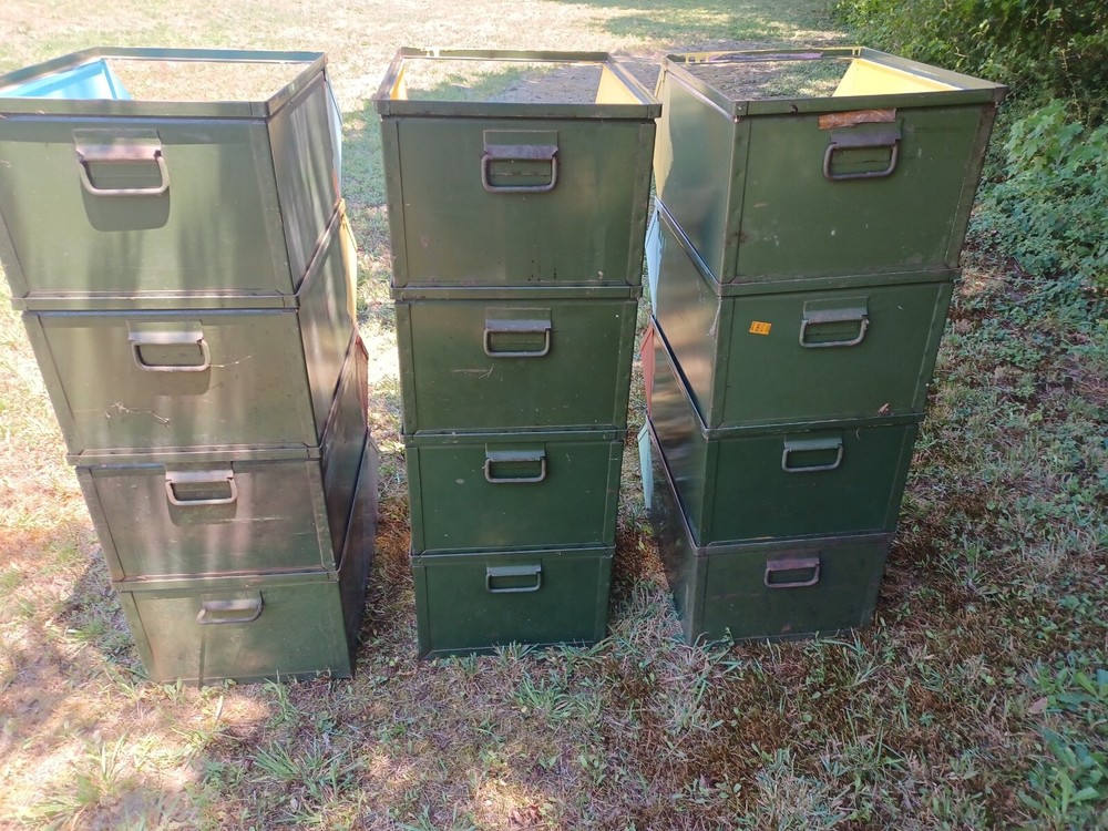 1 Vintage Stackable metal Storage bin large Parts Bin#5 stackbin corp 12 avail.