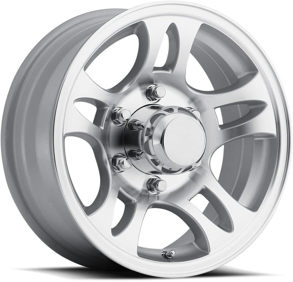 15x5 5-Lug on 4.5" Aluminum T03 Trailer Wheel Silver Inlay - T03-55545T