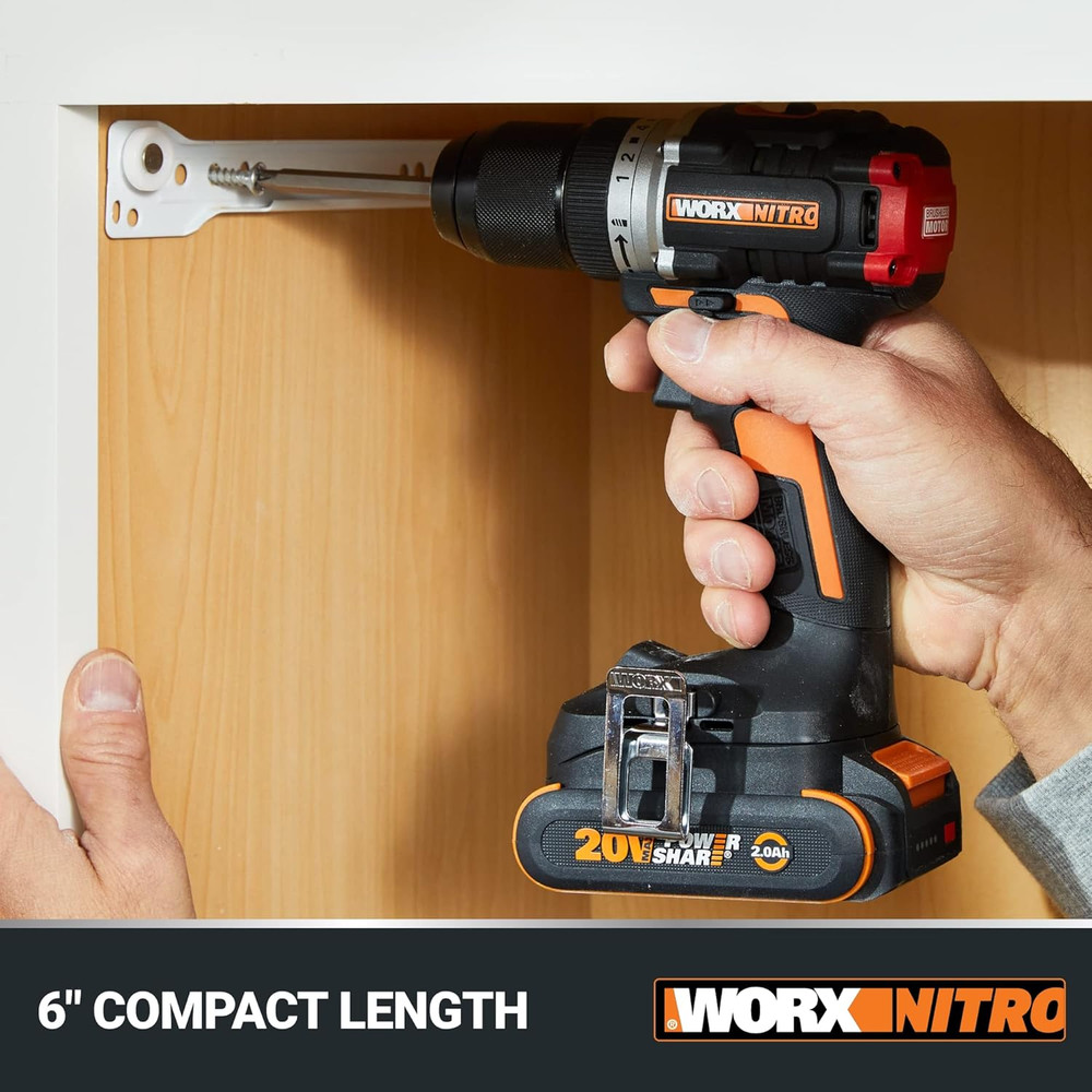 Nitro 20V Cordless 1/2" Drill Driver with Brushless Motor, Compact & Lightweight