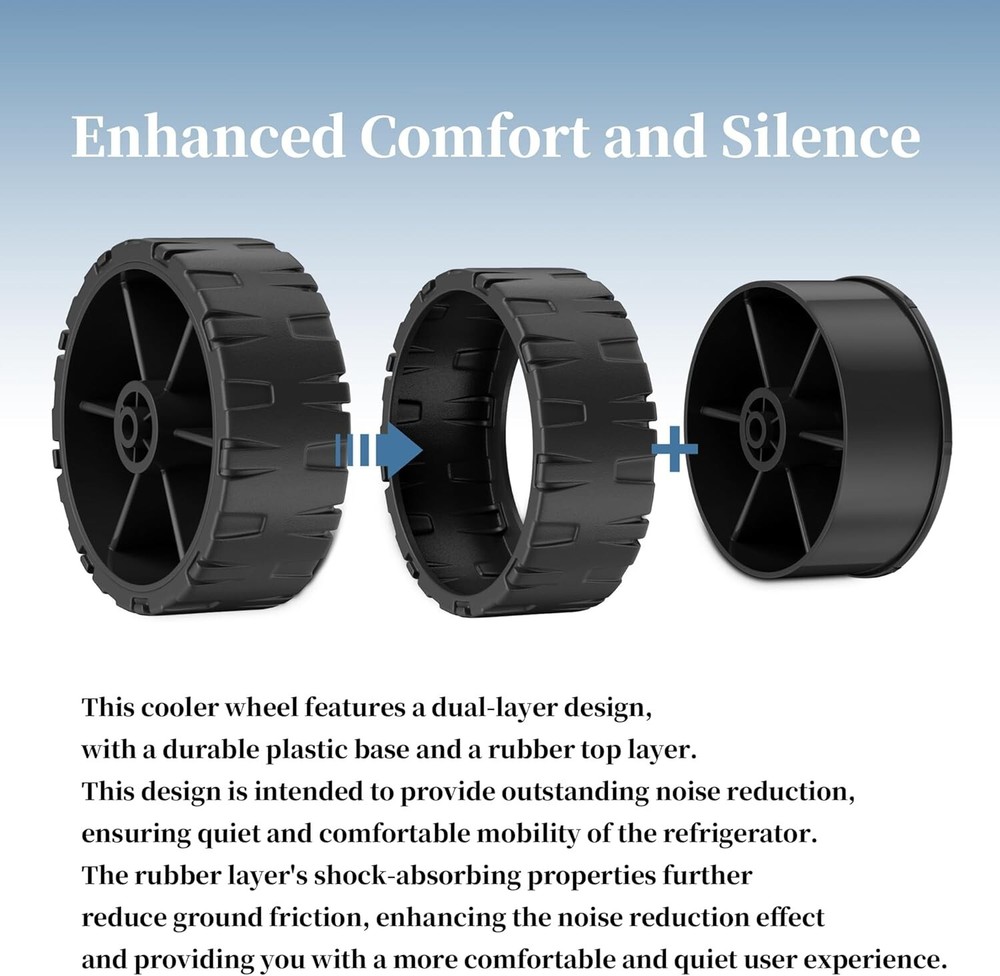 Igloo Cooler Wheel Replacement Kit - Fits 5 Gal Beverage Rollers, Ice Cube 60/70