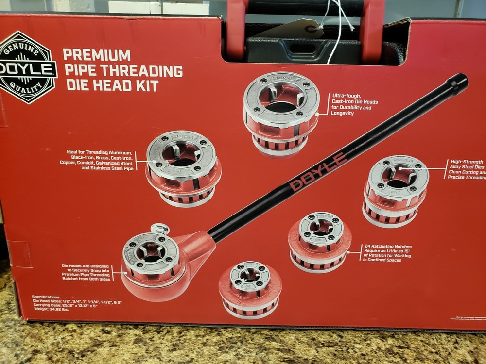 DOYLE Premium Pipe Threading Die Head Kit, 6-Piece, 58941