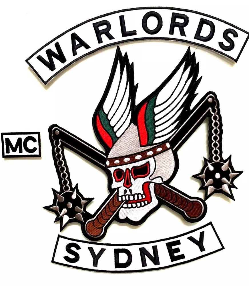 Warlord MC Sydney 35cm iron on embroidered set