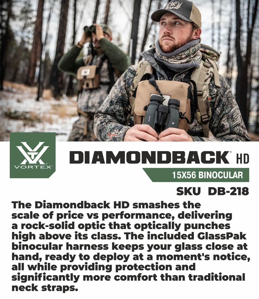 Vortex Optics DB-218 Diamondback HD 15x56 Binocular with Free Hat Bundle