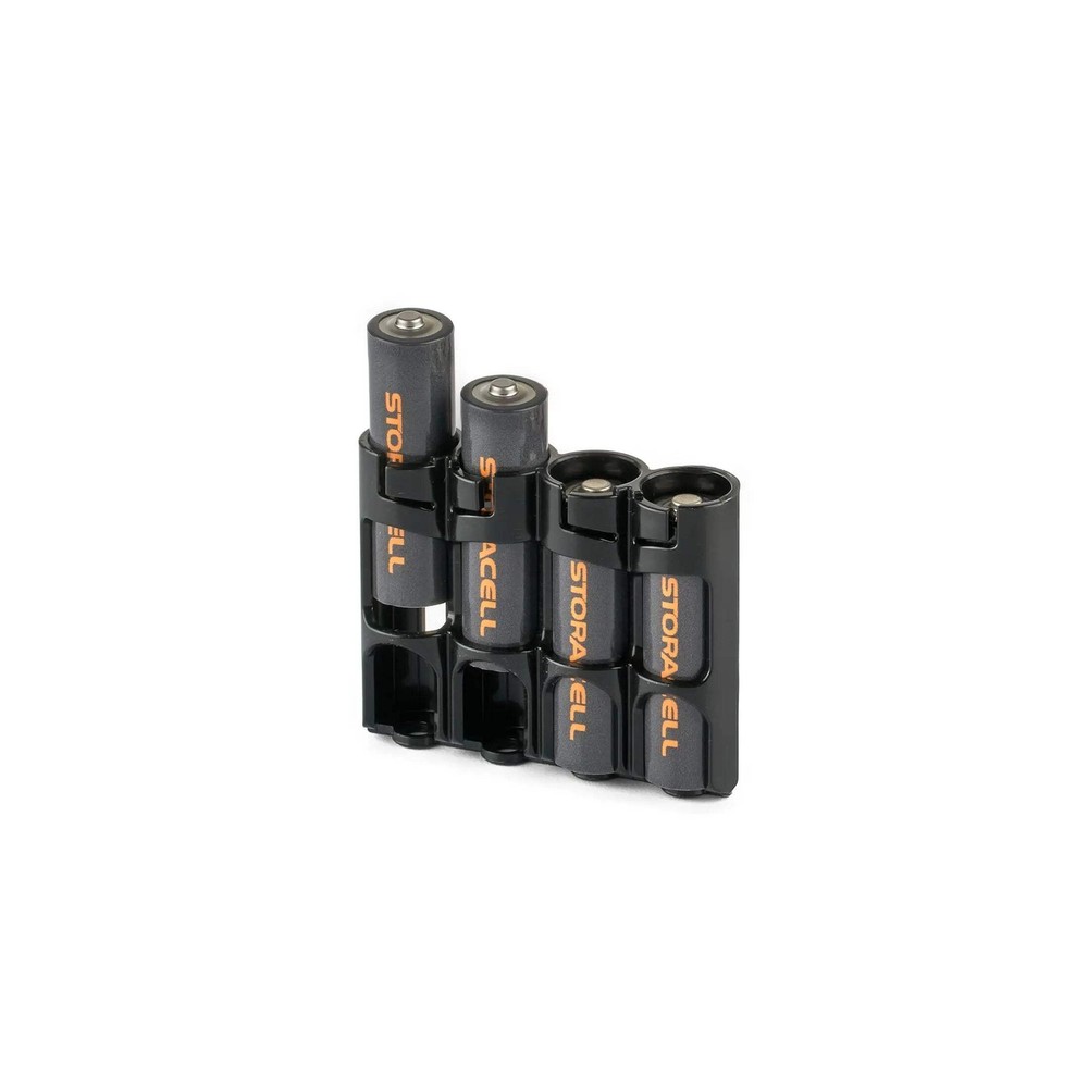 Slim Line AA 4 Pack Battery Caddy (Tuxedo Black)
