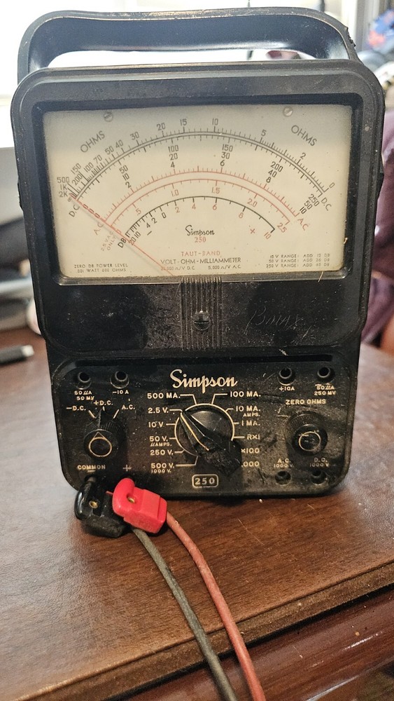 Simpson 250 Milliammeter RARE UNTESTED VINTAGE