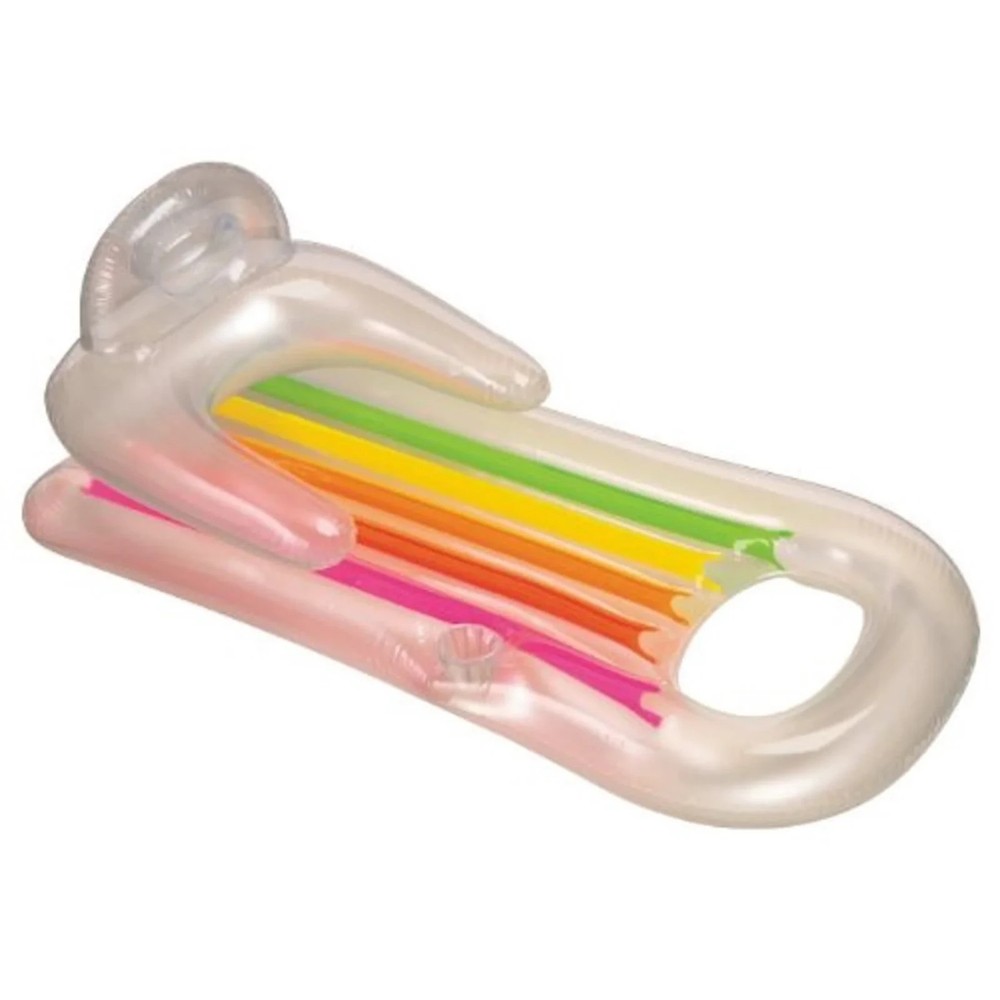 6 PACK Intex King Kool Lounge Inflatable Rainbow Backrest Cup Holder