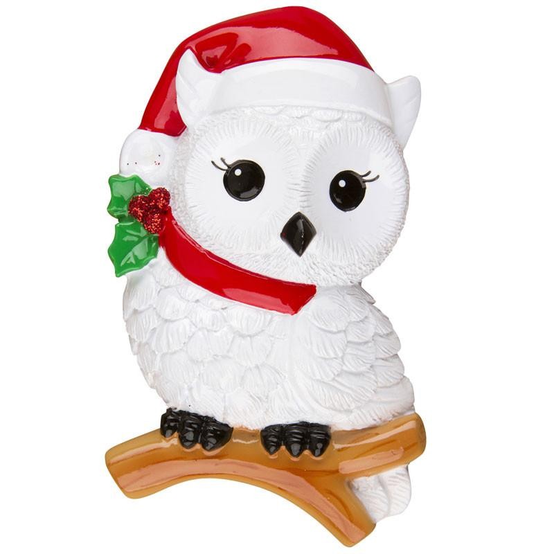 Snowy Owl Personalized Christmas Ornament