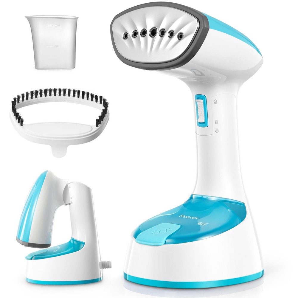 Reemix Steamer for Clothes, Folding Compact, Regular, Foldable, Crystal Blue