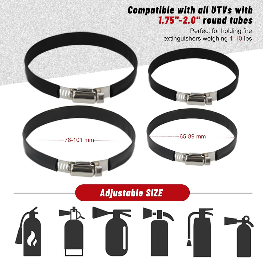 UTV Fire Extinguisher Mount Kit- Quick Release Roll Bar Fire Extinguisher Bracke