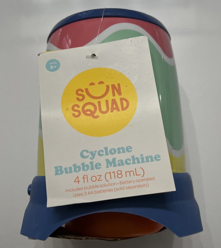 Sun Squad Cyclone Bubble Machine Toy Blower New With Tags