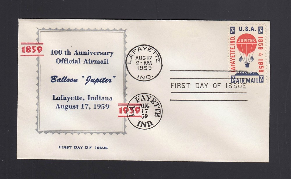 FDC: #C54 1959 7c Balloon Jupiter - UNKNOWN Cachet