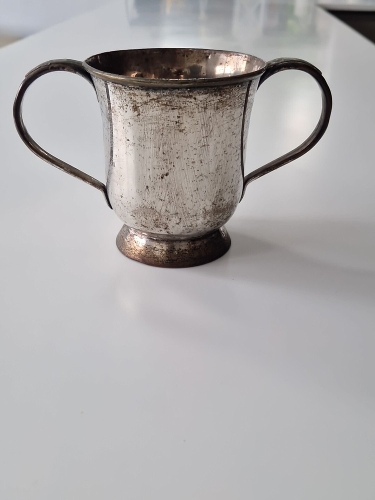 Antique Silver Plate  -  Two Handled  Cup / Tankard