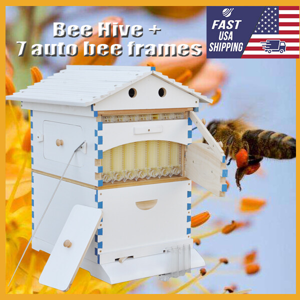 2026 Auto Bee Hives Beekeeping Starter Kit Bee Box + 7 Plastic Beekeeping Frames