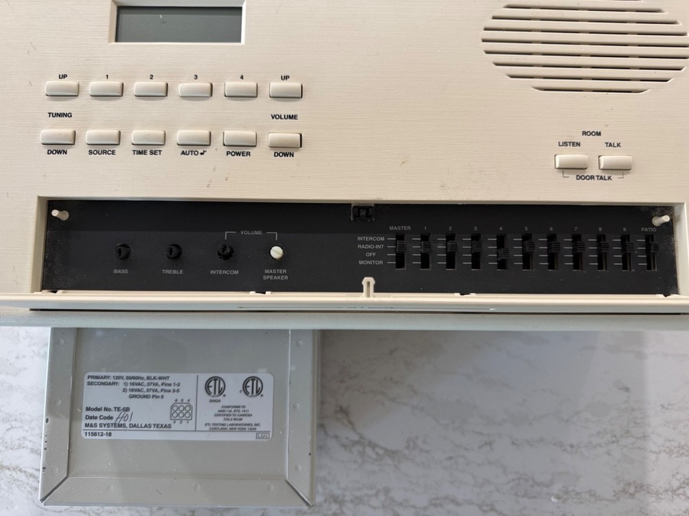 M&S Systems Model MC602 Intercom Panel with Box, Transformer, Chime Module Works