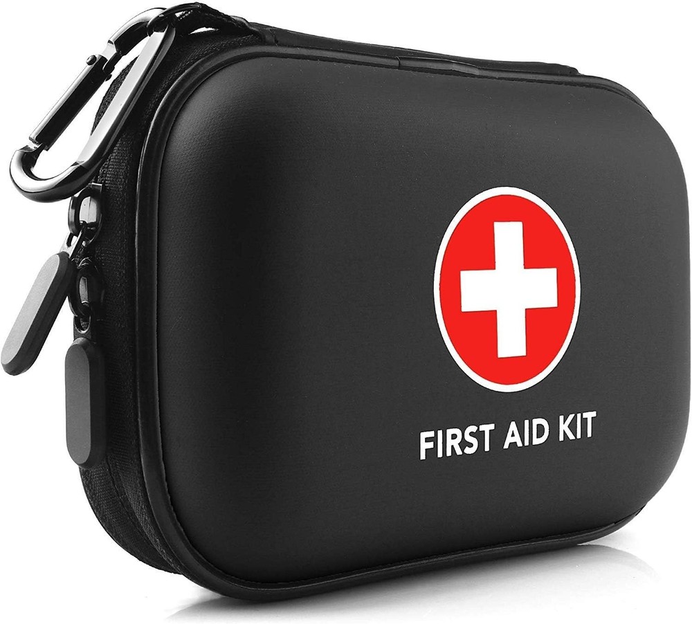 Mini First Aid Kit, 100 Pieces Water-Resistant Hard Shell Small Case - Perfec...