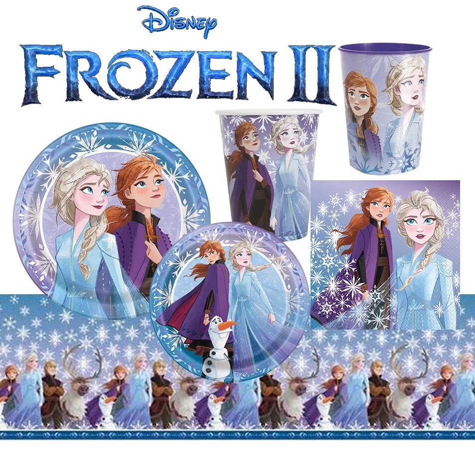 FROZEN II Birthday Plates Napkins Cups Tableware Tablecover