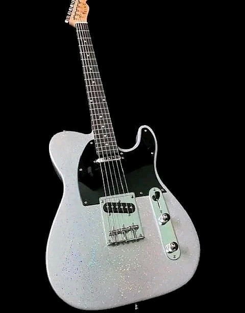 6 STRING SILVER SPARKLE TL STYLE ELECTRIC GUITAR-GREAT PLAYING SOLID GUITAR