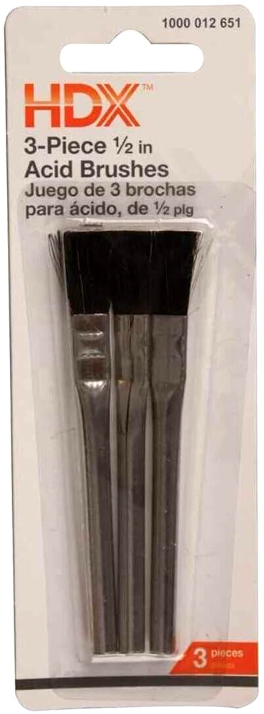 HDX Acid Brushes For Paste Fluxes - 3 Piece