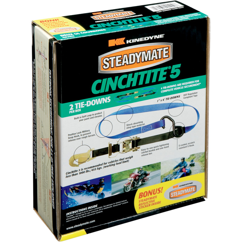 Steadymate Cinchtite 5 1000 LBS 2 PACK  Tie-Down Straps - 15469