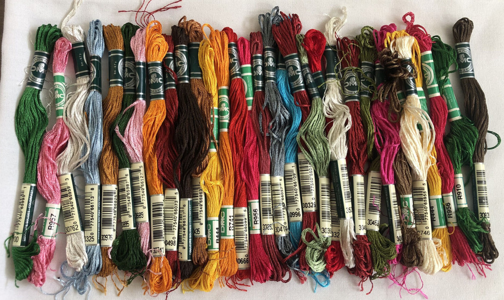 31 threads DMC Rayon stranded embroidery floss. 8m, mixed colours