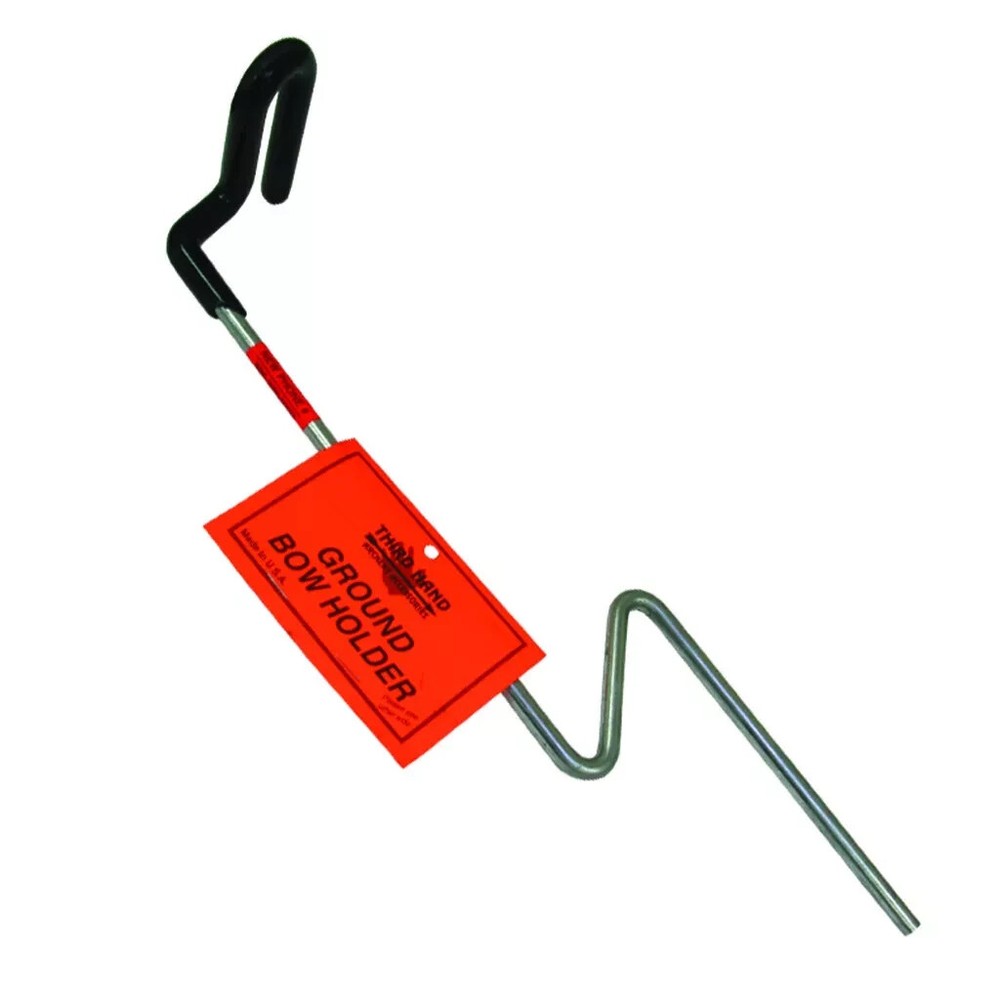 Third Hand Parallel limb Ground Bow Holder Black Rubber Coating Arrow Holder