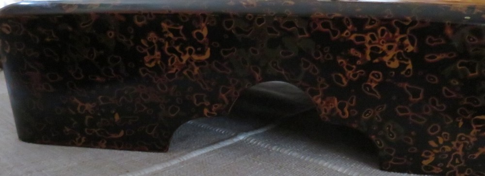 Mint japanese late Taisho rectangular brown, black,BUNKO lacquer box,10.6 in