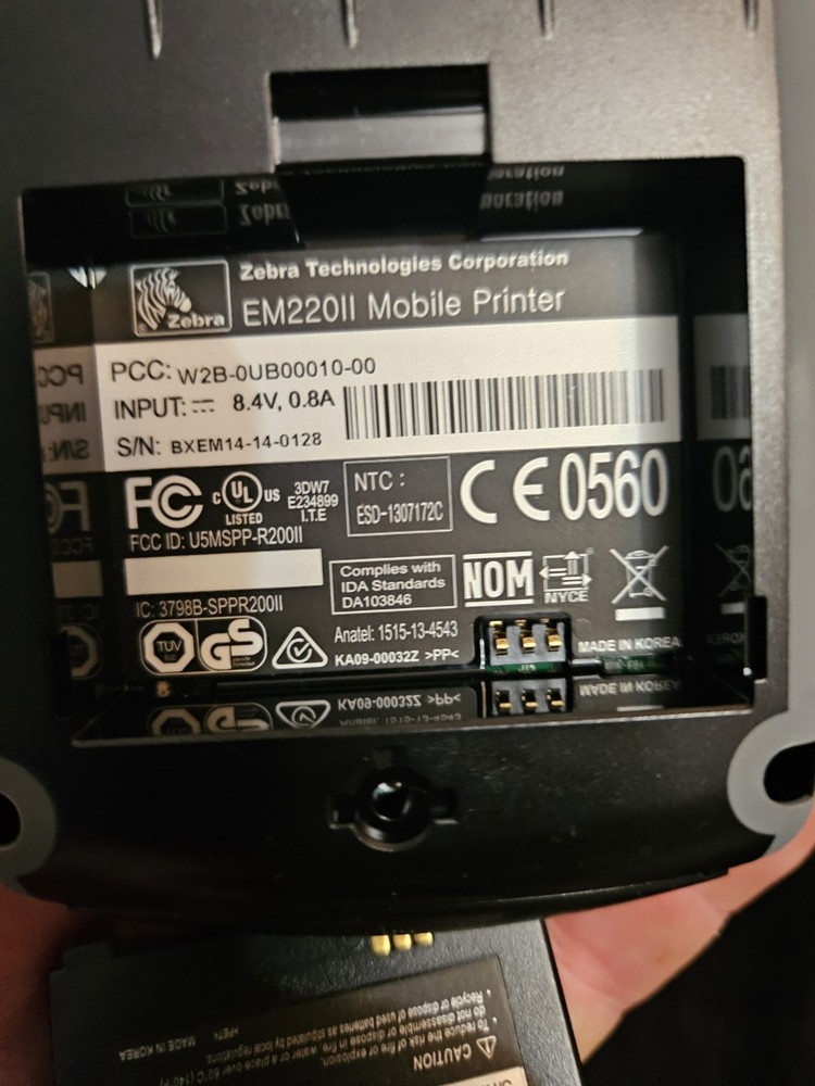Zebra EM220II Bluetooth Mobile Thermal Receipt Printer Complete Kit Open Box