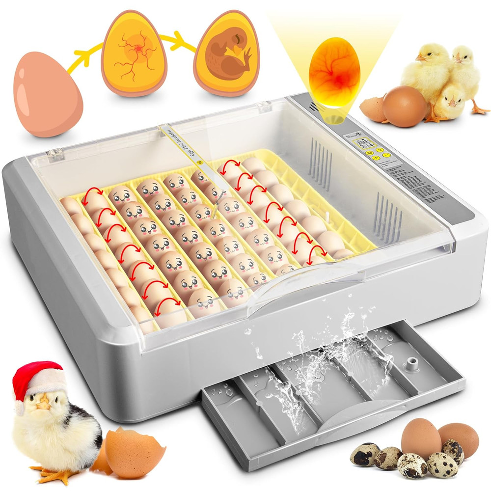 36-60 Egg Incubator with Automatic Egg Turning and Humidity Control, Chicken Egg